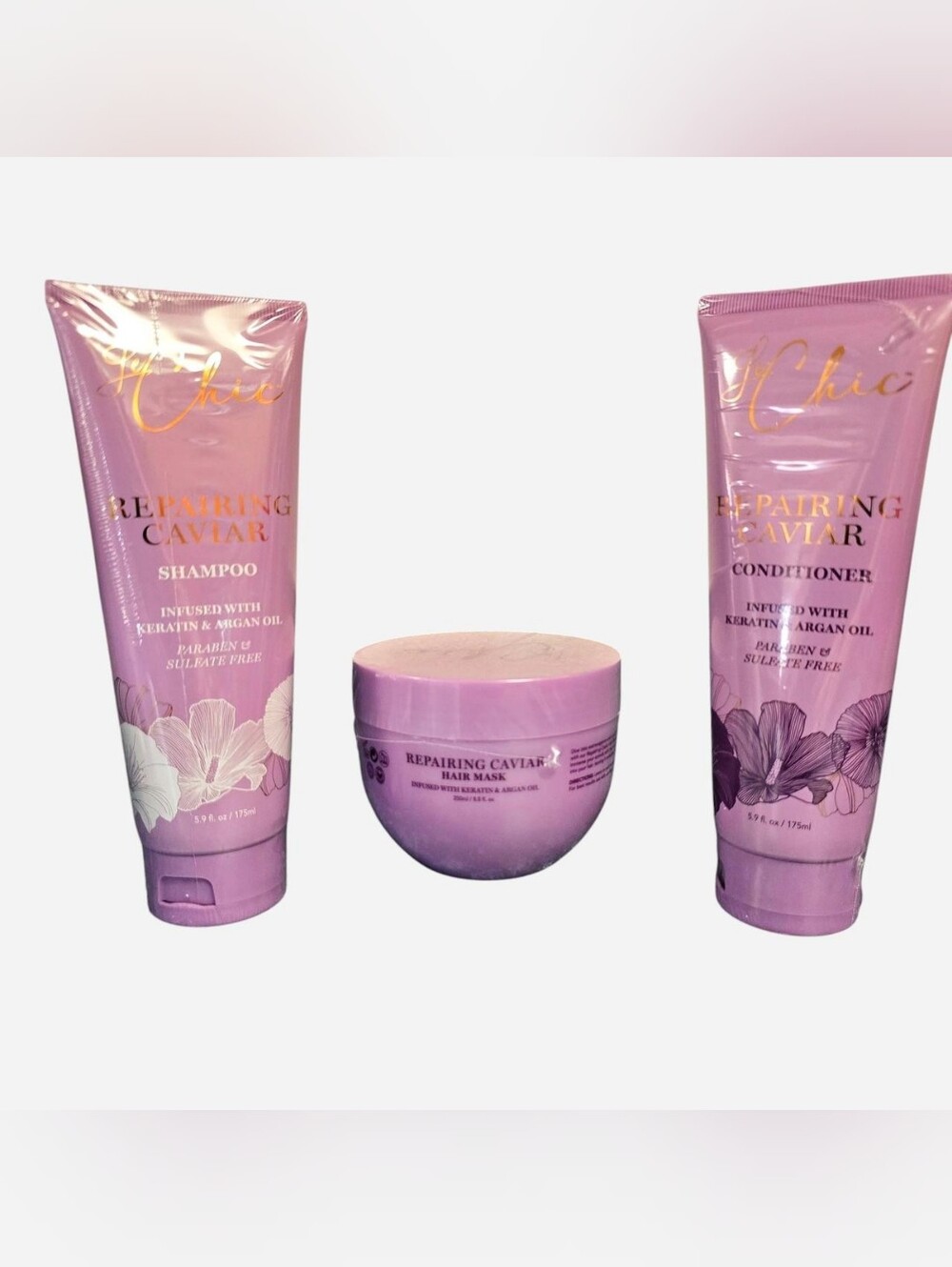 NEW Shampoo, Conditioner, Hair Mask & Treatment Set by Chic - in Purple
